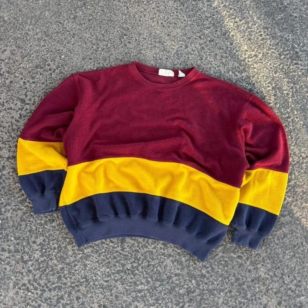 Vintage 90's Aeropostale Pullover Crewneck Fleece Colorblock Size XL